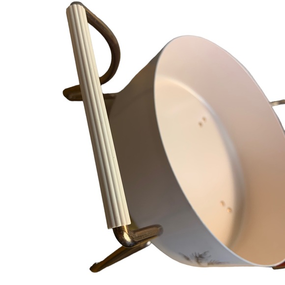 Vintage Pink Metal 595 Pyrex Casserole Copper Wheat Design - Picture 3 of 8